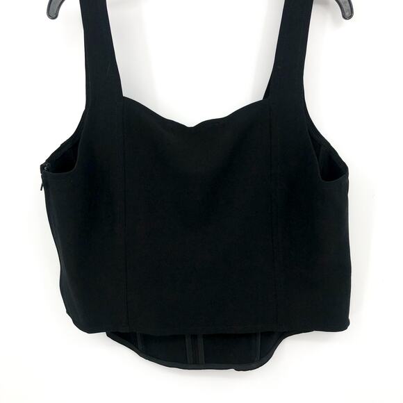 ROYALTY BY MALUMA Women's Corset Crop Top Black Size 14 Square Neck Tank NWT - Picture 8 of 11